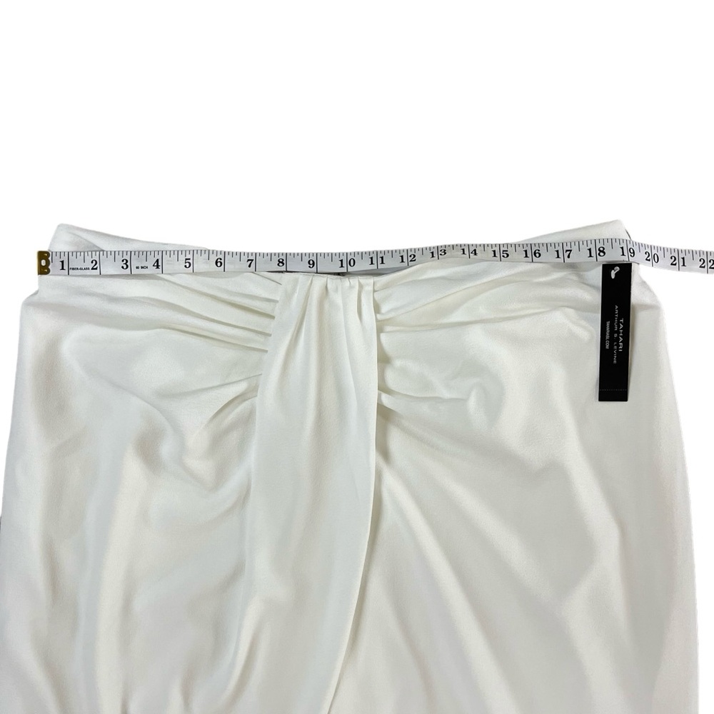 Tahari Arthur S Levine Pleaded Skirt Pearl White Womens Size 18 - NWT - Picture 7 of 8